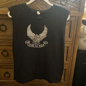 Black Top with Eagle and Silver Accents
